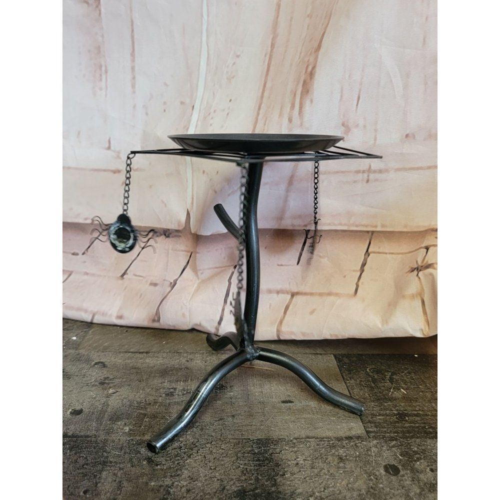 Metal Halloween spider web candle‎ holder stand Decor figure